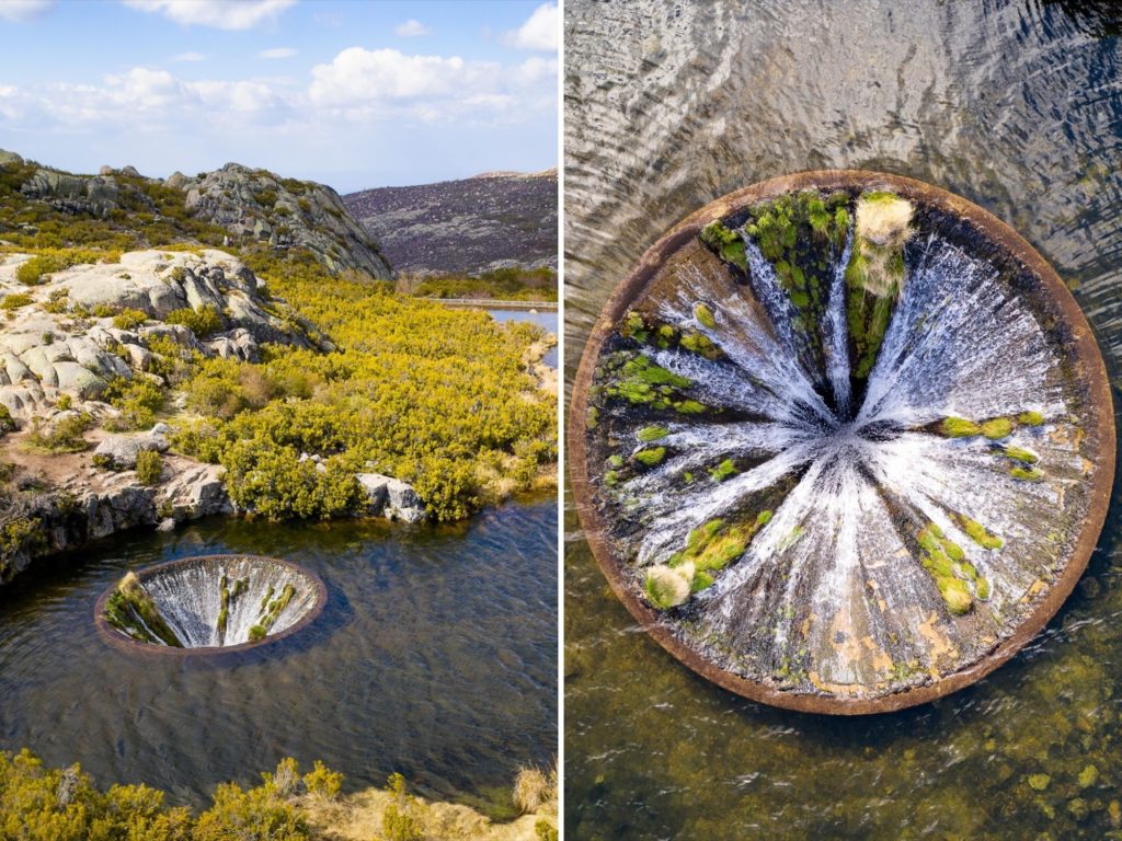 Foto de viaje de un agujero en un lago en Portugal